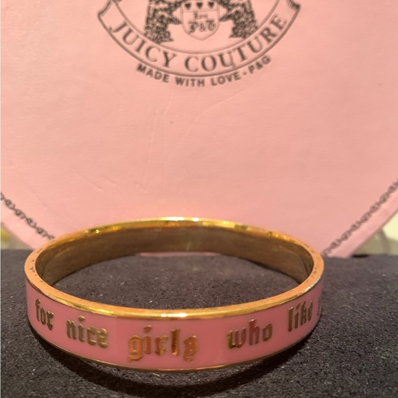 Juicy Couture Pink and Gold Bangle Bracelet - Picture 2 of 4